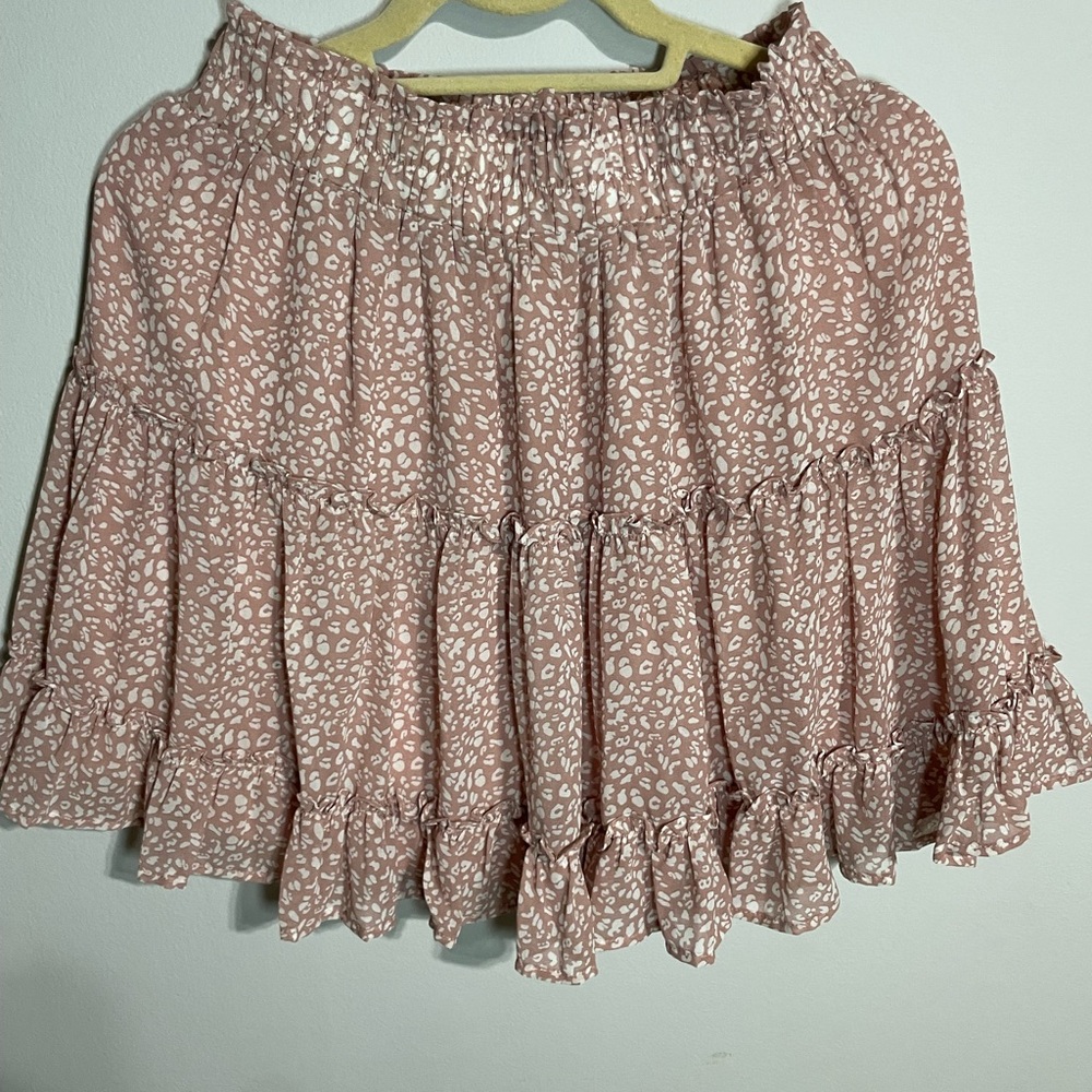 Newbury Kustom Blush Skirt with White Pattern